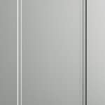 Produktbild på kökslucka med ram. Köksmodellen är lackad i kall gråbeige färg.