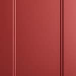 Produktbild på kökslucka med ram. Köksmodellen är lackad i varm röd färg.