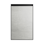 Kökslucka med metallram och laminam front, vit sten