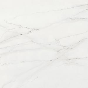 Produktbild på keramisksten dekton Nayla från cosentino till köksbänkskiva. Vit sten med diskret ådring. Liknar naturstenen Marmor.