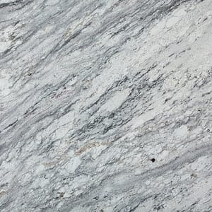 Produktbild på sten till bänkskiva, Sant Angelo Sensa från cosentino. En grå Sensa granit med ljusa och mörkgrå mönster ådring.