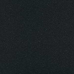 Produktbild på kompositsten Silestone Stellar Night från cosentino till köksbänkskiva. svart med små vita prickar, påminner om stjärnhimmel.