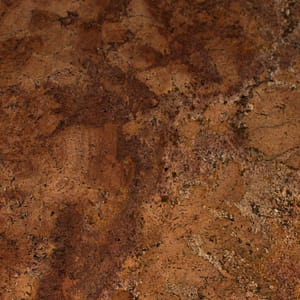 En produktbild på en brun natursten med mörare ådring till köksbänkskiva: