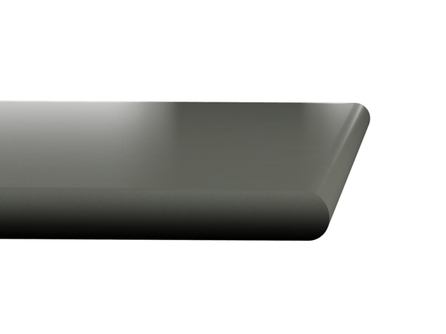 Produktbild på en typ av kantberarbetning på bänkskiva sten. Denna kallas bullnose.