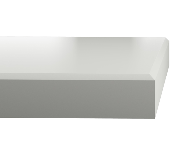 Produktbild på en typ av kantberarbetning på bänkskiva sten. Denna kallas rakfasad kant